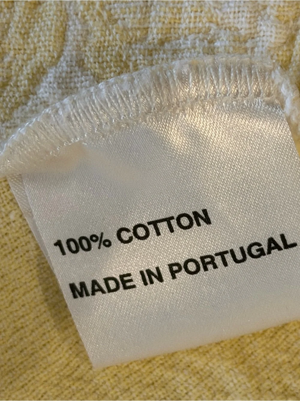 Portuguese Cotton Queen Matelasse Coverlet Yellow Floral Scalloped Bedspread